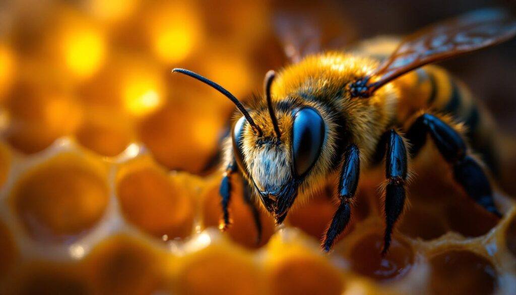 bee working on the comb