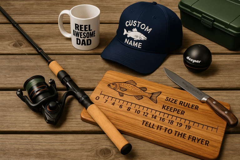 Unique fishing gift ideas including rods, gadgets, and custom gear for fishermen in 2025