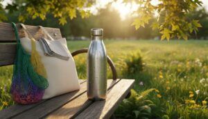 Stainless steel bottle and eco items representing gifts for vegans who drink only water Caption: Practical hydration upgrades can feel personal and meaningful.